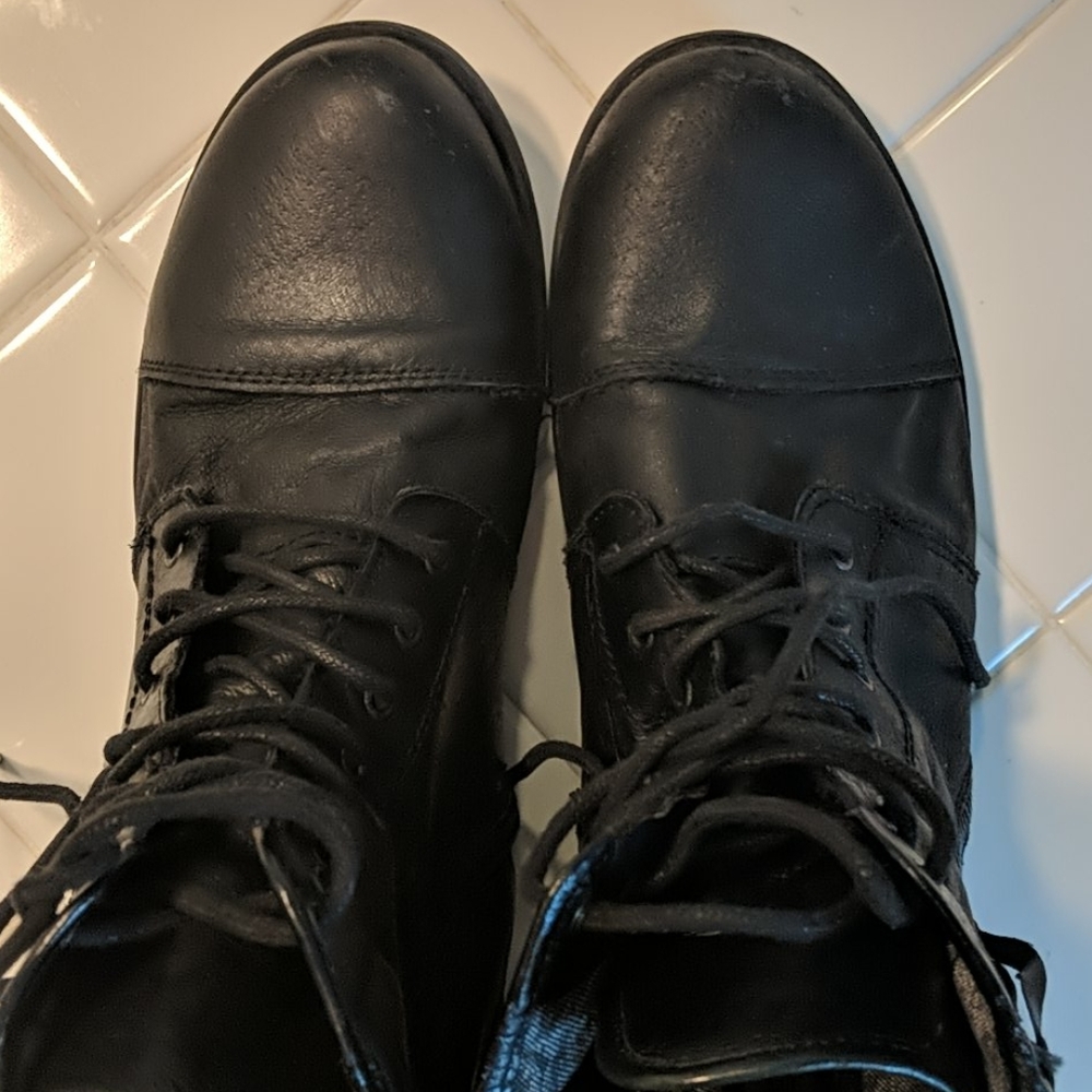 Black Steve Madden Combat Boots